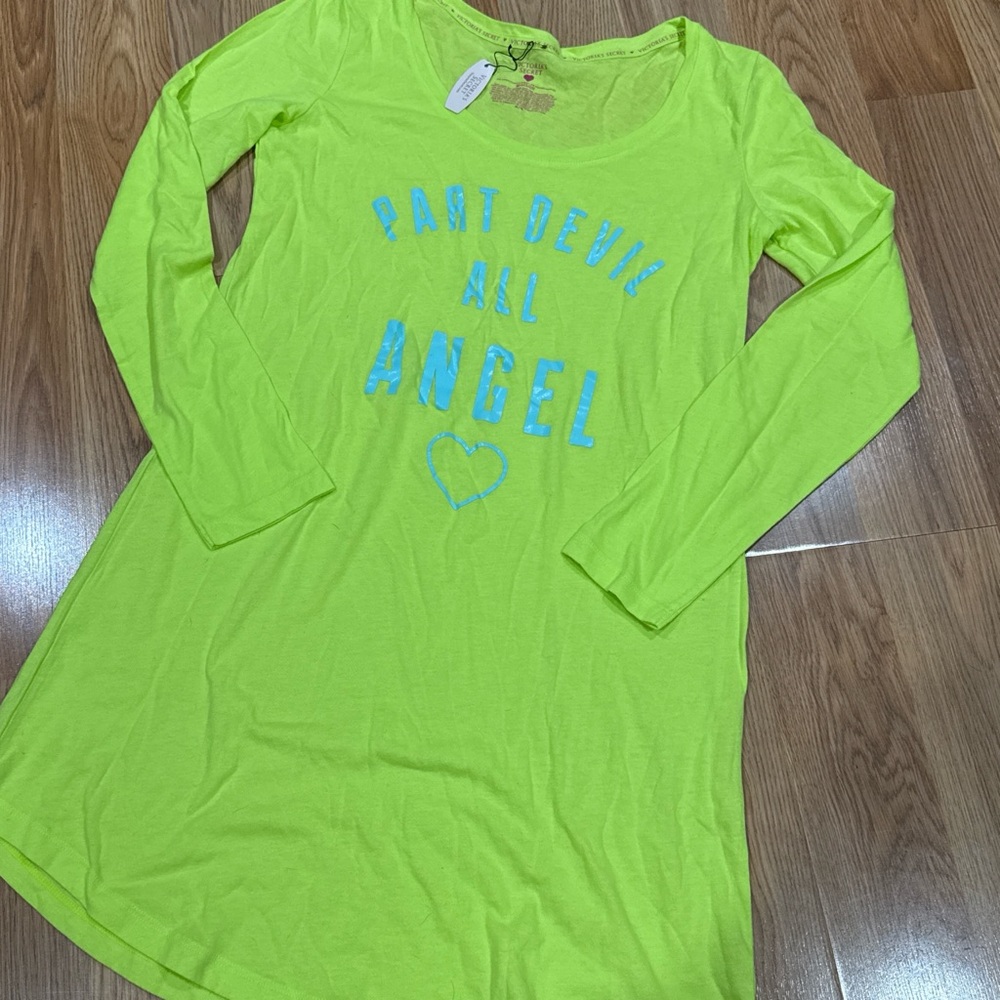 Victoria's Secret Neon Green Long Sleeve Tee